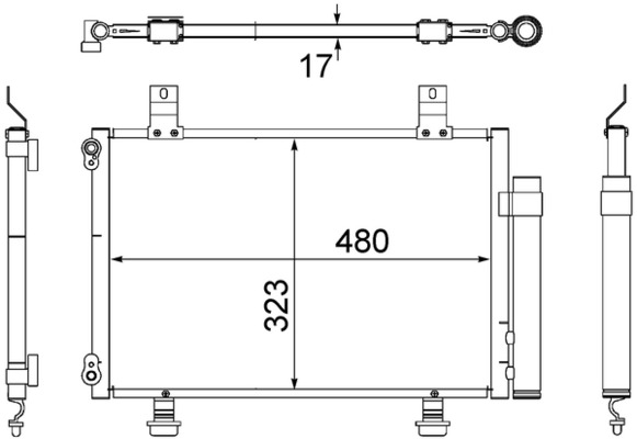 Condenser, air conditioning - AC 495 000S MAHLE
