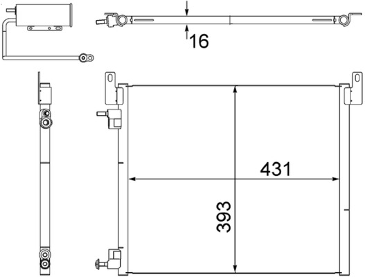 Condenser, air conditioning - AC 499 000S MAHLE