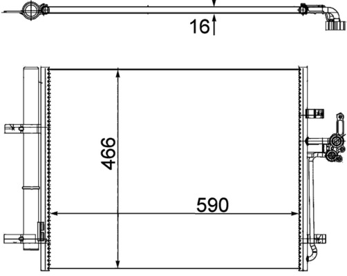 Condenser, air conditioning - AC 500 000P MAHLE