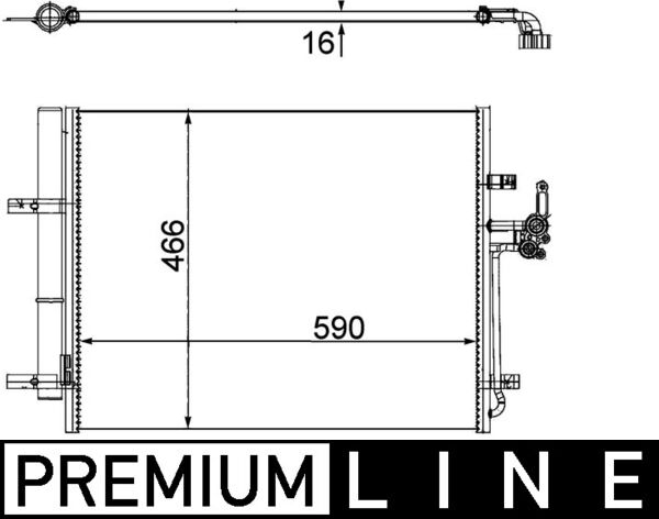 Condenser, air conditioning - AC 500 000P MAHLE
