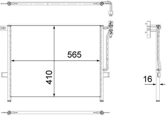 Condenser, air conditioning - AC 502 001S MAHLE