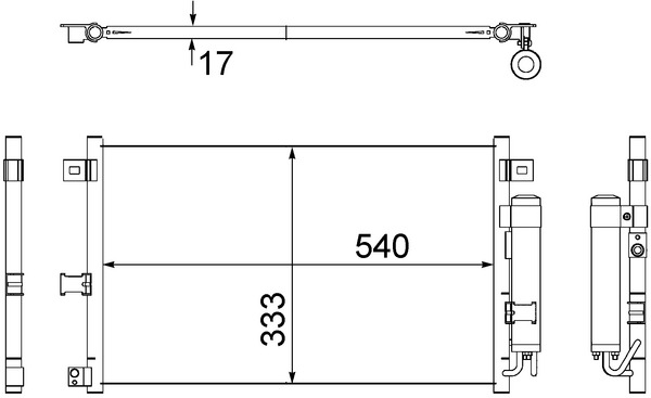 Condenser, air conditioning - AC 507 000S MAHLE