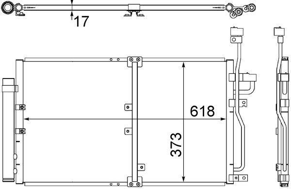 Condenser, air conditioning - AC 510 000S MAHLE