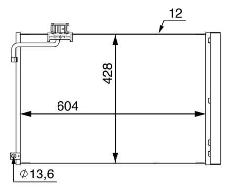Condenser, air conditioning - AC 51 000S MAHLE
