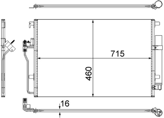 Condenser, air conditioning - AC 553 001S MAHLE