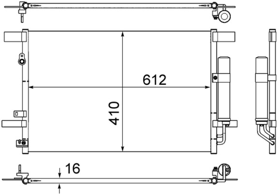 Condenser, air conditioning - AC 557 000S MAHLE