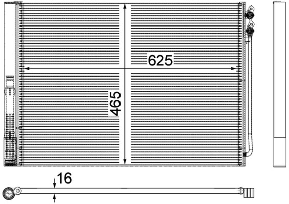 Condenser, air conditioning - AC 567 000P MAHLE
