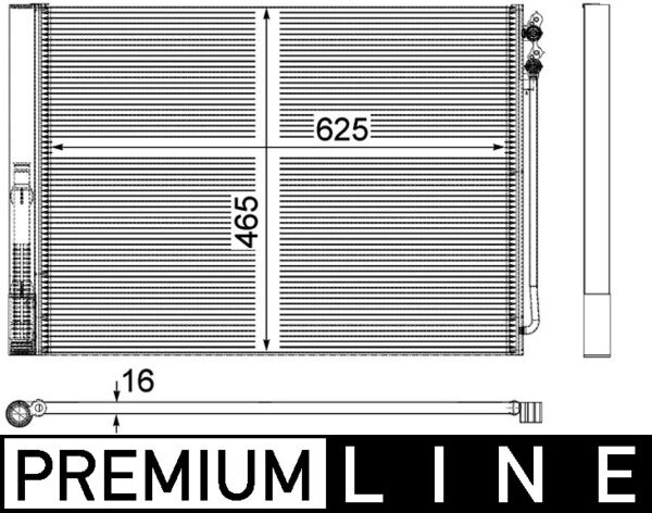 Condenser, air conditioning - AC 567 000P MAHLE