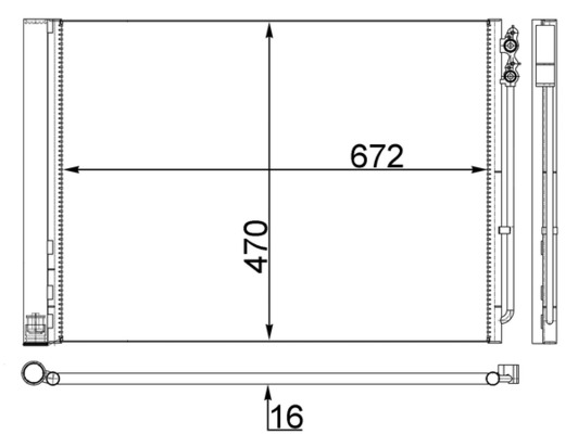 Condenser, air conditioning - AC 567 000S MAHLE