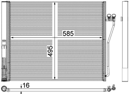 Condenser, air conditioning - AC 568 000P MAHLE