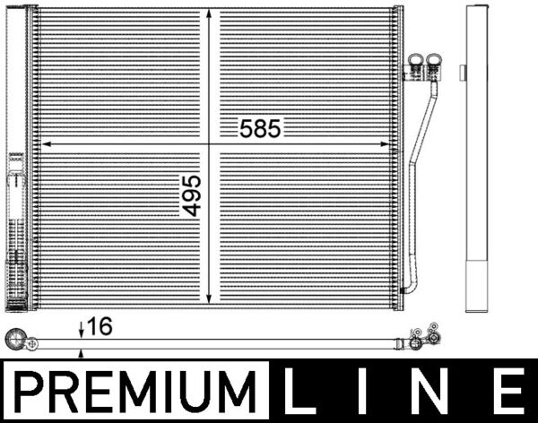 Condenser, air conditioning - AC 568 000P MAHLE