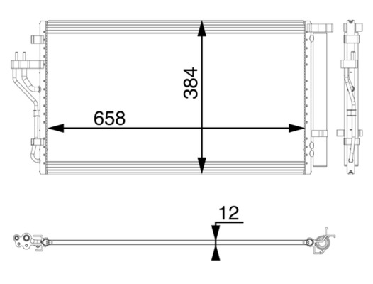 Condenser, air conditioning - AC 56 000P MAHLE