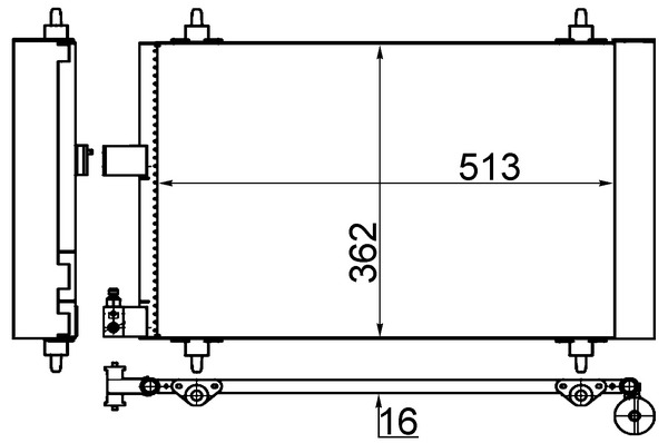 Condenser, air conditioning - AC 585 001S MAHLE