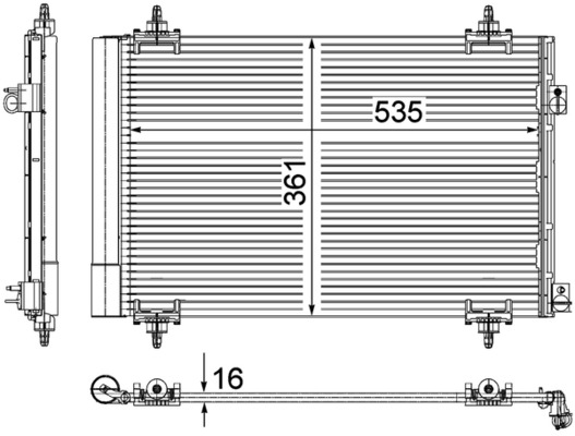 Condenser, air conditioning - AC 587 000P MAHLE
