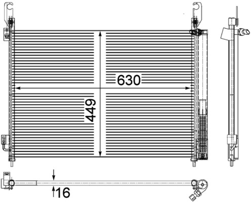 Condenser, air conditioning - AC 588 000P MAHLE