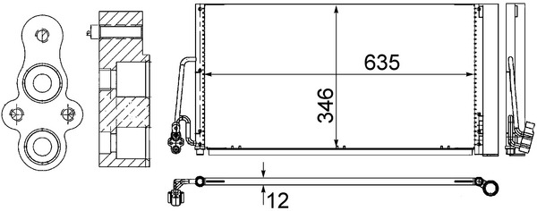 Condenser, air conditioning - AC 590 000S MAHLE