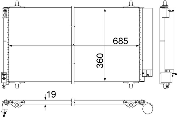 Condenser, air conditioning - AC 592 000S MAHLE