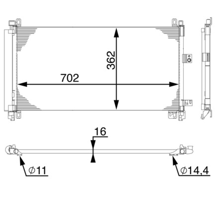 Condenser, air conditioning - AC 597 000S MAHLE