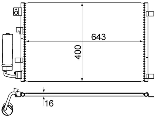 Condenser, air conditioning - AC 604 001S MAHLE