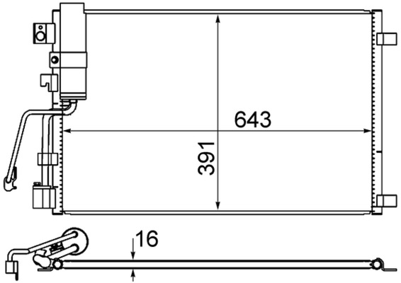 Condensatore, Climatizzatore - AC 605 000S MAHLE