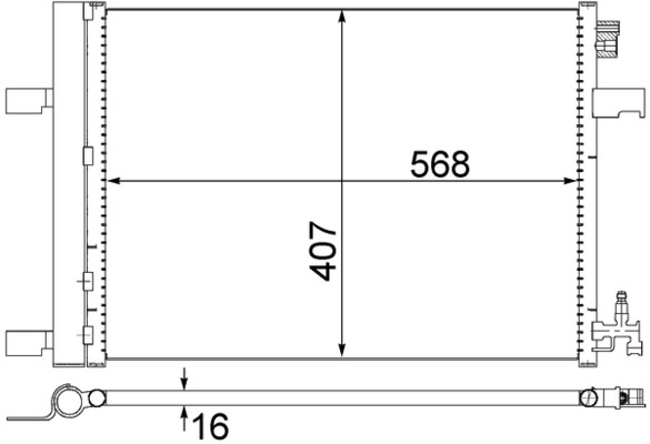Condenser, air conditioning - AC 636 000S MAHLE