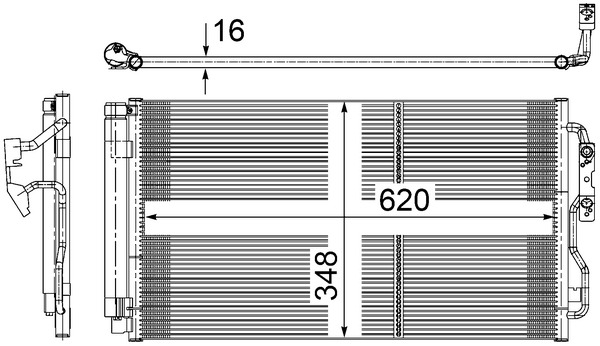 Condenser, air conditioning - AC 652 000S MAHLE