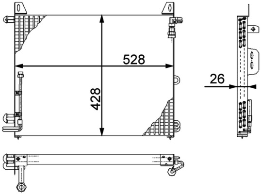 Condenser, air conditioning - AC 656 000P MAHLE