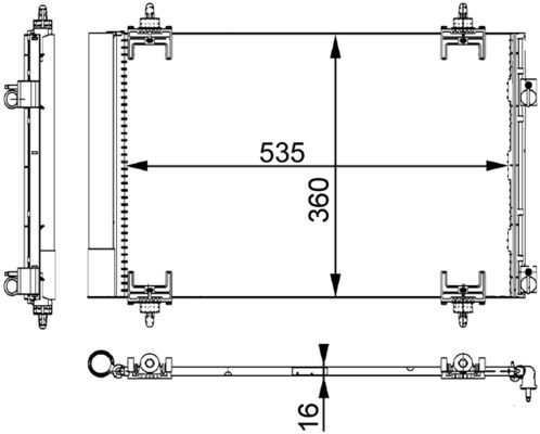 Condenser, air conditioning - AC 667 000S MAHLE