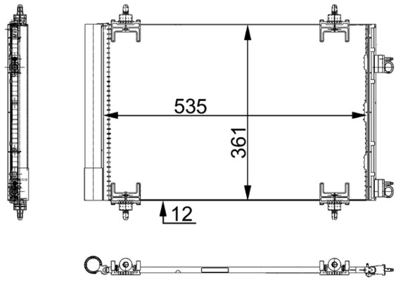 Condenser, air conditioning - AC 668 000S MAHLE
