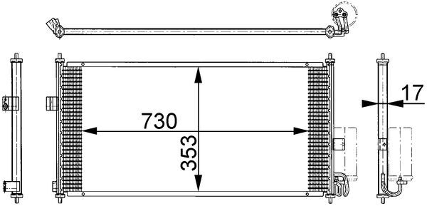 Condensatore, Climatizzatore - AC 674 000S MAHLE