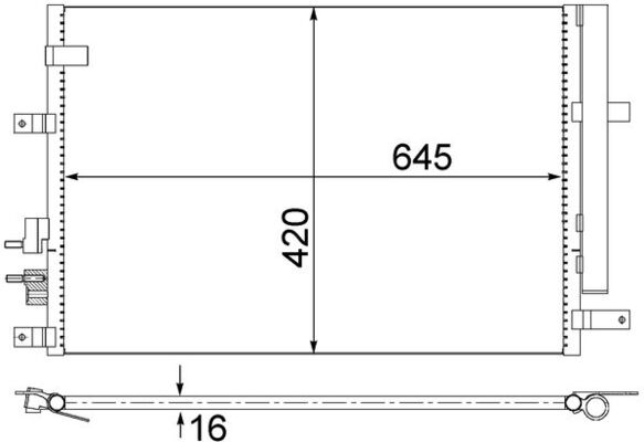 Condenser, air conditioning - AC 693 000S MAHLE
