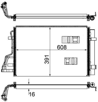 Condenser, air conditioning - AC 697 000S MAHLE