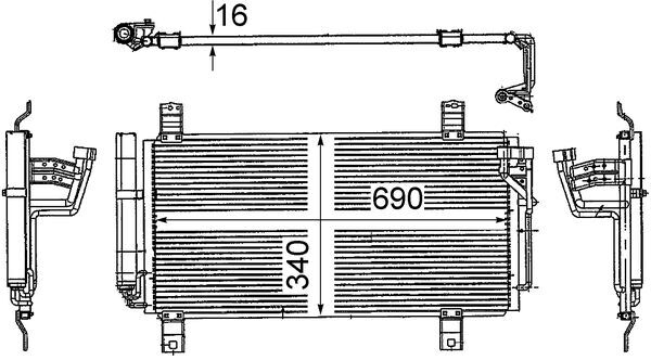 Condenser, air conditioning - AC 714 000S MAHLE