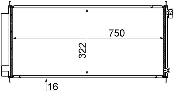 Condenser, air conditioning - AC 717 000S MAHLE