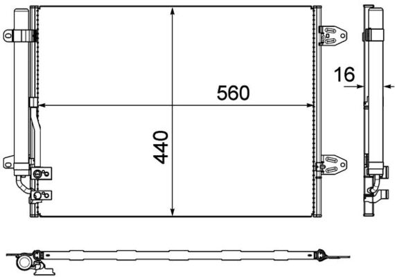 Condenser, air conditioning - AC 733 000P MAHLE