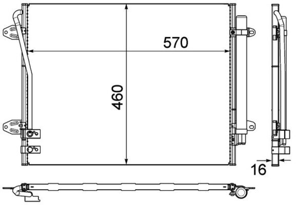 Condenser, air conditioning - AC 734 000P MAHLE