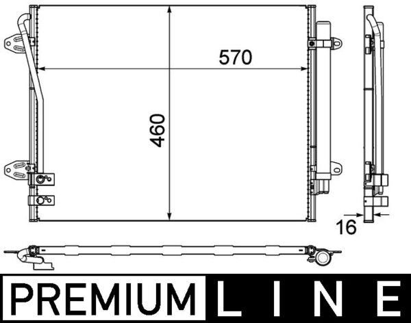 Condenser, air conditioning - AC 734 000P MAHLE