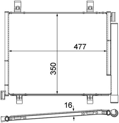 Condenser, air conditioning - AC 747 000P MAHLE