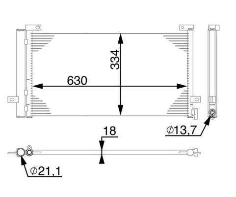 Condenser, air conditioning - AC 74 000S MAHLE