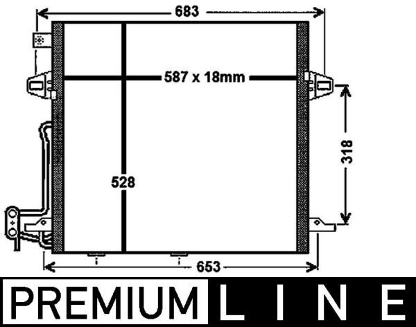 Condenser, air conditioning - AC 756 000P MAHLE