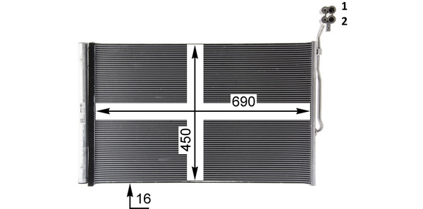 Condenser, air conditioning - AC 777 000P MAHLE