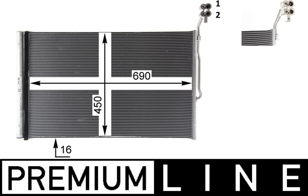Condenser, air conditioning - AC 777 000P MAHLE