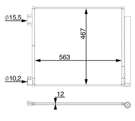 Condenser, air conditioning - AC 78 000S MAHLE