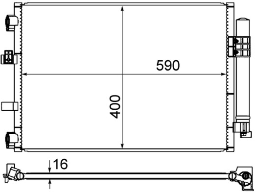 Condenser, air conditioning - AC 861 000S MAHLE