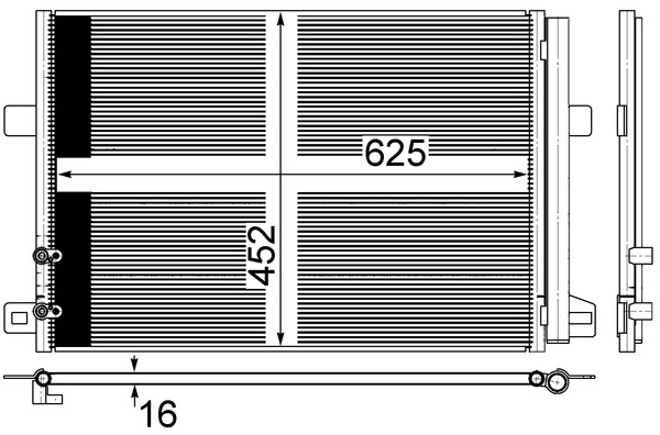 Condenser, air conditioning - AC 885 000S MAHLE