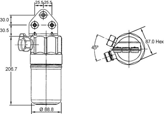 Dryer, air conditioning - AD 187 000S MAHLE