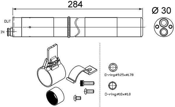 Dryer, air conditioning - AD 251 000S MAHLE