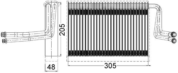 Evaporator, air conditioning - AE 113 000S MAHLE