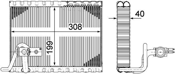 Evaporator, air conditioning - AE 124 000P MAHLE
