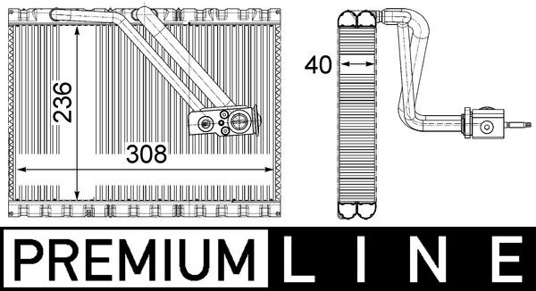 Evaporator, air conditioning - AE 127 000P MAHLE